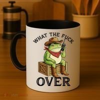 WTF Over Frog Funny Sarcastic Meme Walkie Talkie Coffee Mug thumb 4