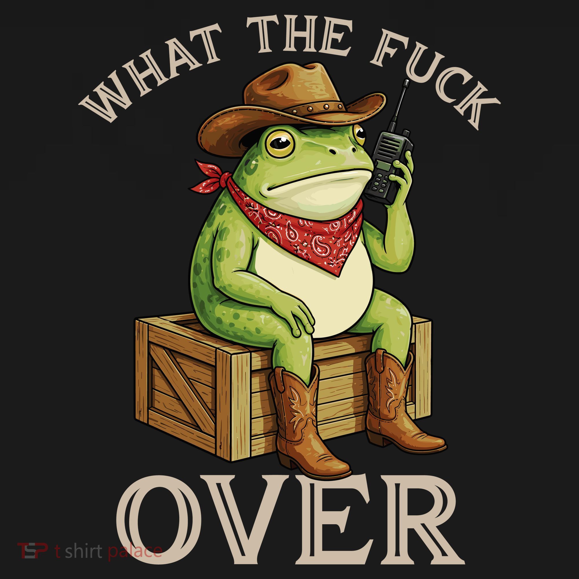 WTF Over Frog Funny Sarcastic Meme Walkie Talkie Women's Hoodie
