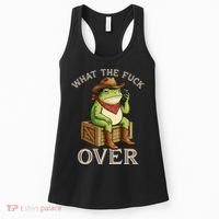 WTF Over Frog Funny Sarcastic Meme Walkie Talkie Women's Tank Top thumb 0