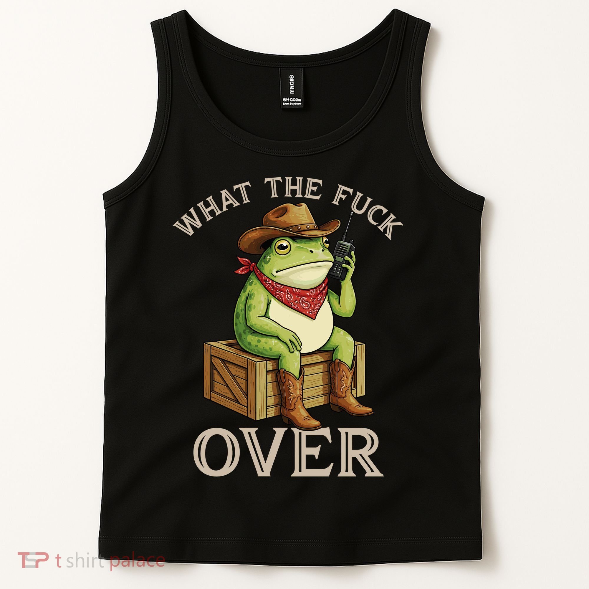 WTF Over Frog Funny Sarcastic Meme Walkie Talkie Tank Top