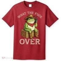 WTF Over Frog Funny Sarcastic Meme Walkie Talkie T-Shirt thumb 0