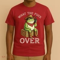 WTF Over Frog Funny Sarcastic Meme Walkie Talkie T-Shirt thumb 3