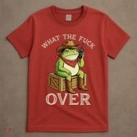 WTF Over Frog Funny Sarcastic Meme Walkie Talkie T-Shirt thumb 4