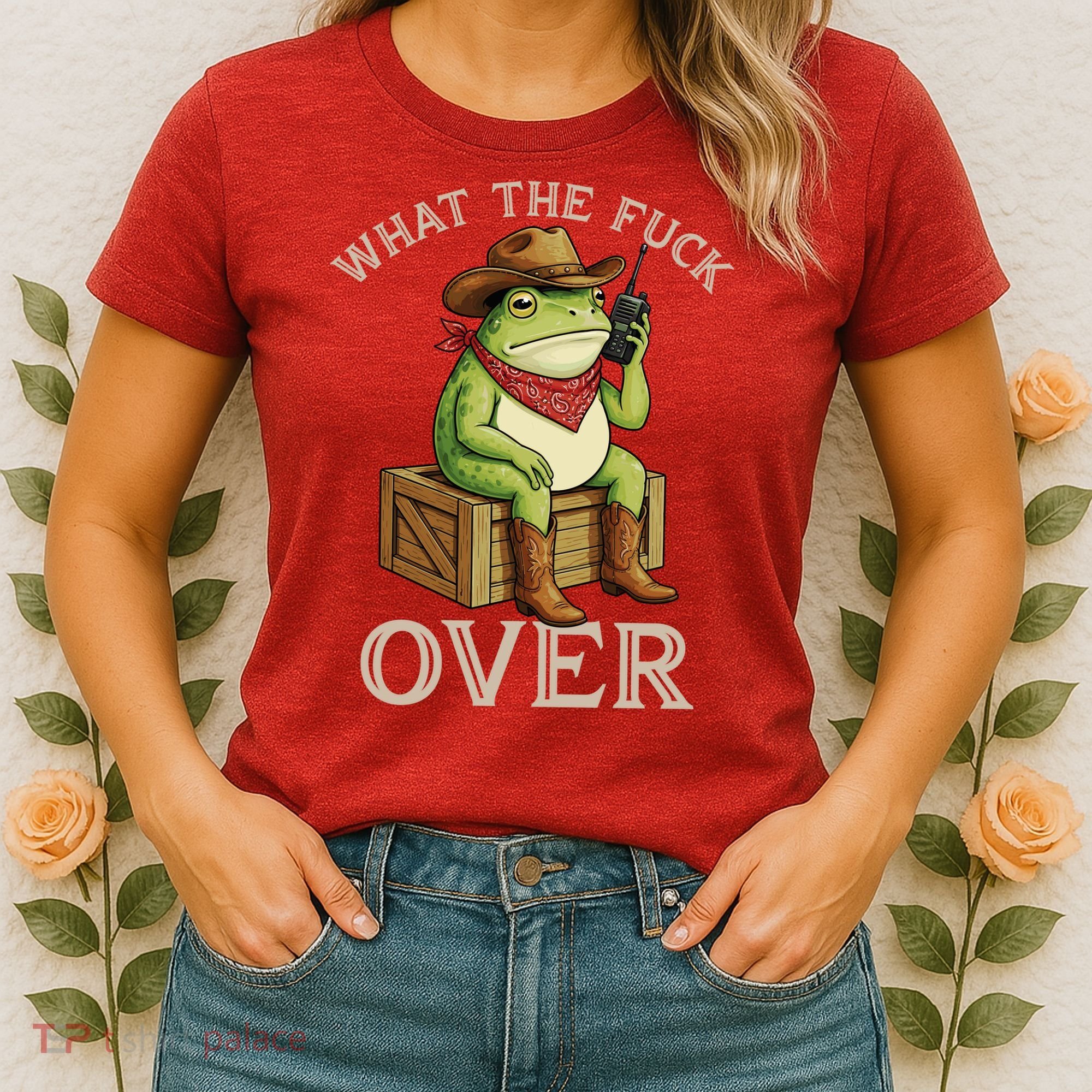 WTF Over Frog Funny Sarcastic Meme Walkie Talkie Women's T-Shirt