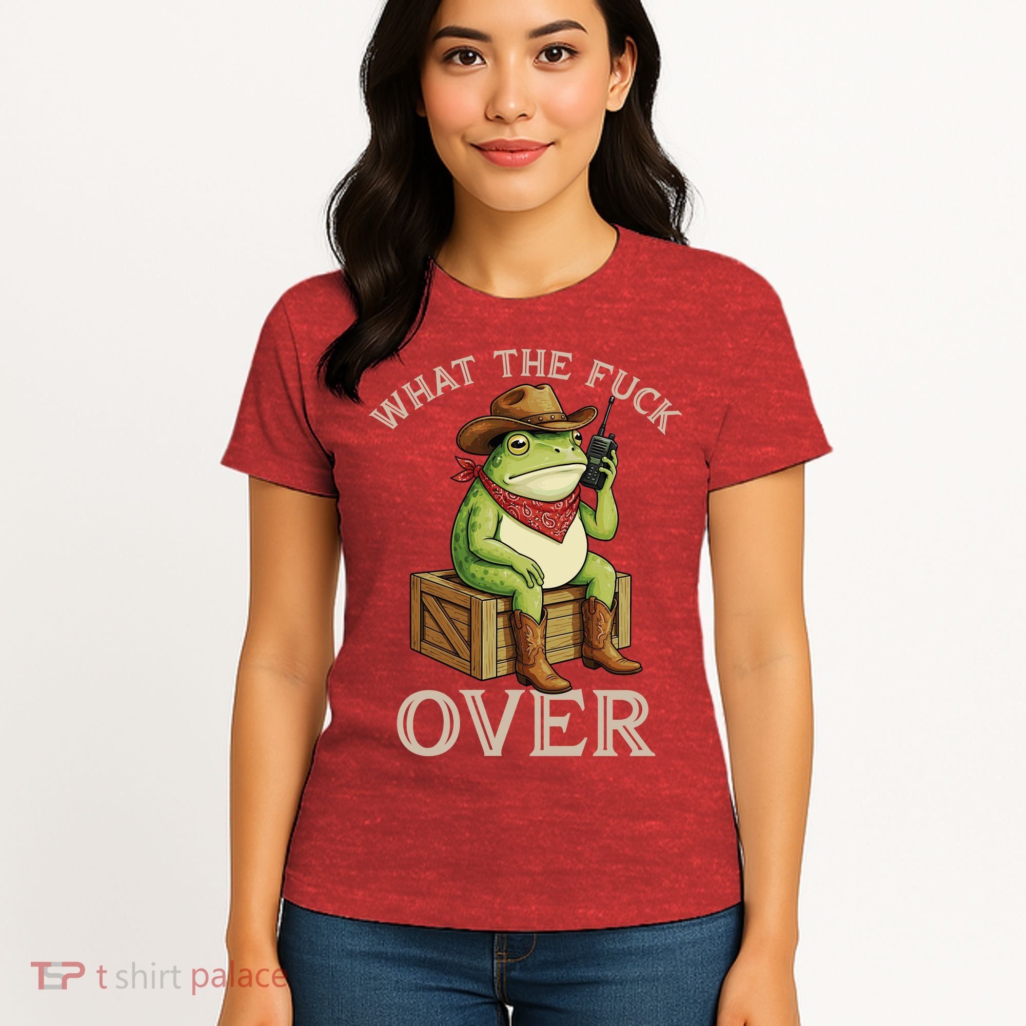 WTF Over Frog Funny Sarcastic Meme Walkie Talkie Women's T-Shirt