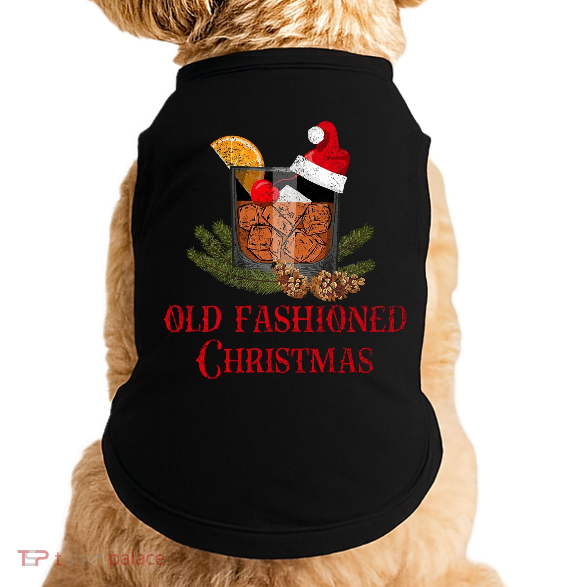 Whiskey Old Fashioned Christmas Funny Bourbon Cocktail Meaningful Gift Doggie Tank