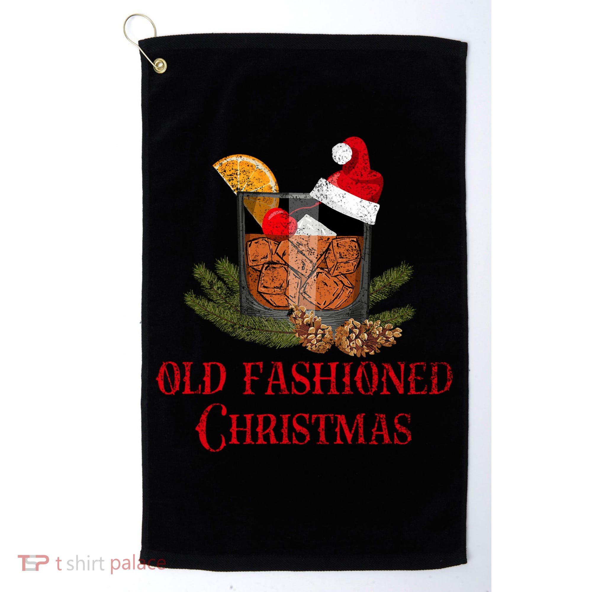 Whiskey Old Fashioned Christmas Funny Bourbon Cocktail Meaningful Gift Golf Towel