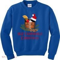 Whiskey Old Fashioned Christmas Funny Bourbon Cocktail Meaningful Gift Kids Sweatshirt thumb 0