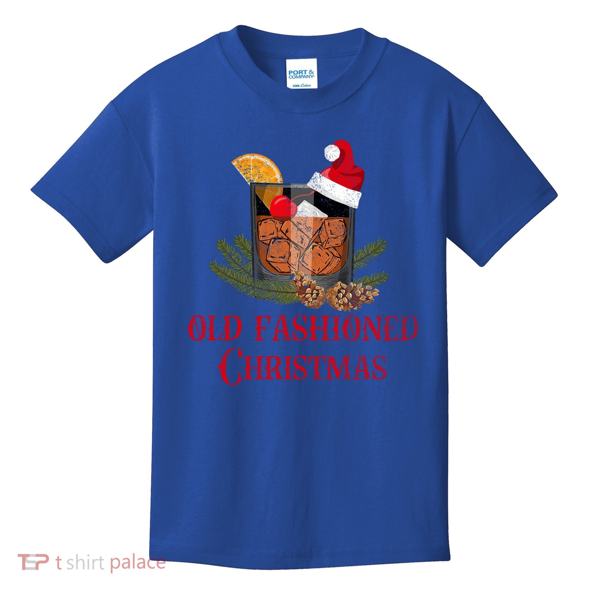 Whiskey Old Fashioned Christmas Funny Bourbon Cocktail Meaningful Gift Kids T-Shirt