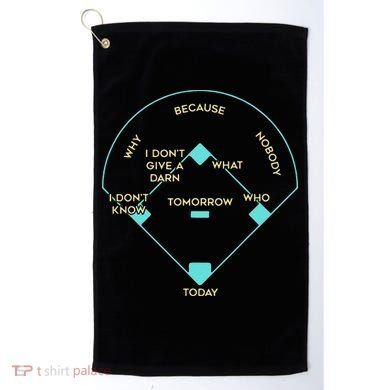 Who's on First Funny Baseball Positions Names Golf Towel