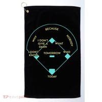 Who's on First Funny Baseball Positions Names Golf Towel thumb 0