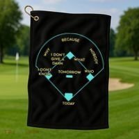 Who's on First Funny Baseball Positions Names Golf Towel thumb 1