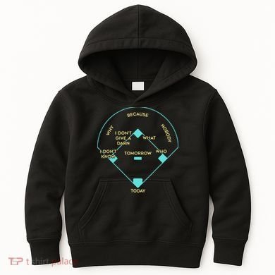 Who's on First Funny Baseball Positions Names Kids Hoodie