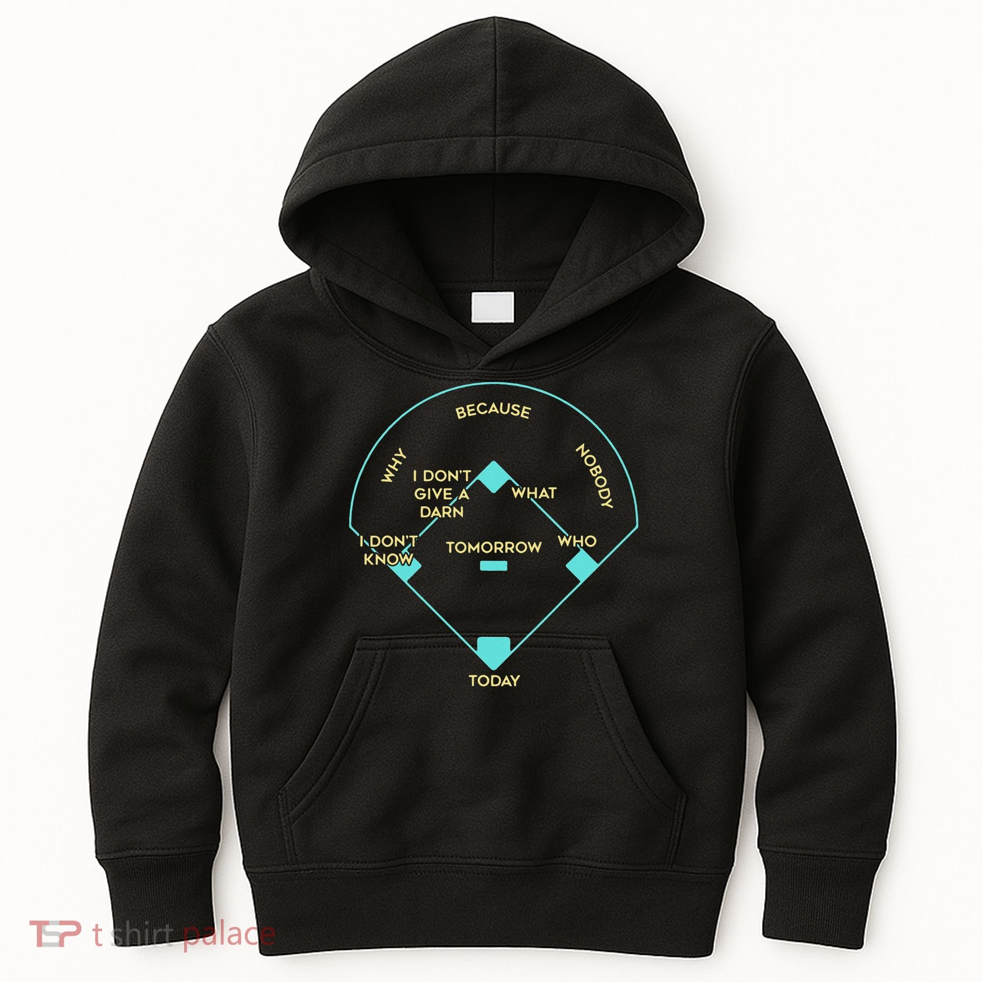 Who's on First Funny Baseball Positions Names Kids Hoodie