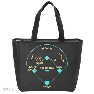 Who's on First Funny Baseball Positions Names Tote Bag