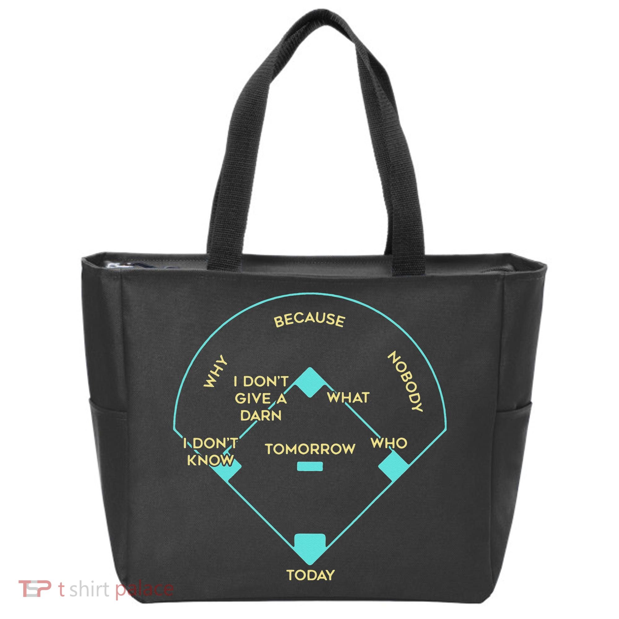 Who's on First Funny Baseball Positions Names Tote Bag
