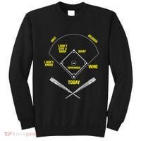 WhoS On First Funny Baseball Positions Names Sweatshirt thumb 0