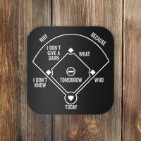 Whos On First Funny Baseball Positions Names Dark Coaster thumb 0