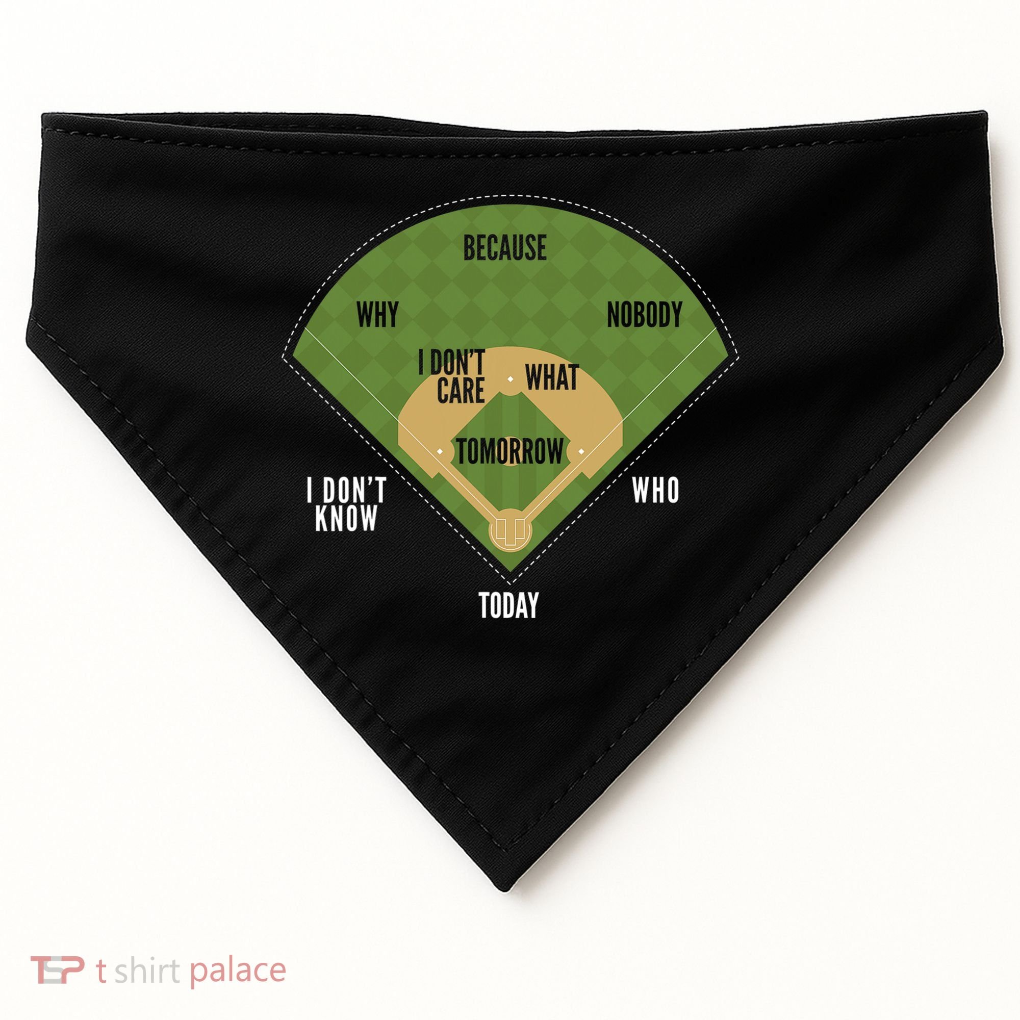 Whos On First Baseball For A Whos On First Baseball Fan USA-Made Doggie Bandana
