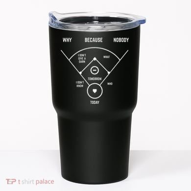 Who's on First Funny Baseball Positions Names Dark Tumbler
