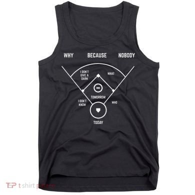 Who's on First Funny Baseball Positions Names Dark Tank Top