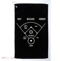 Who's on First Funny Baseball Positions Names Dark Golf Towel thumb 0