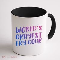 Worlds Okayest Fry Cook Funny Chef Restaurant Gift Coffee Mug thumb 1