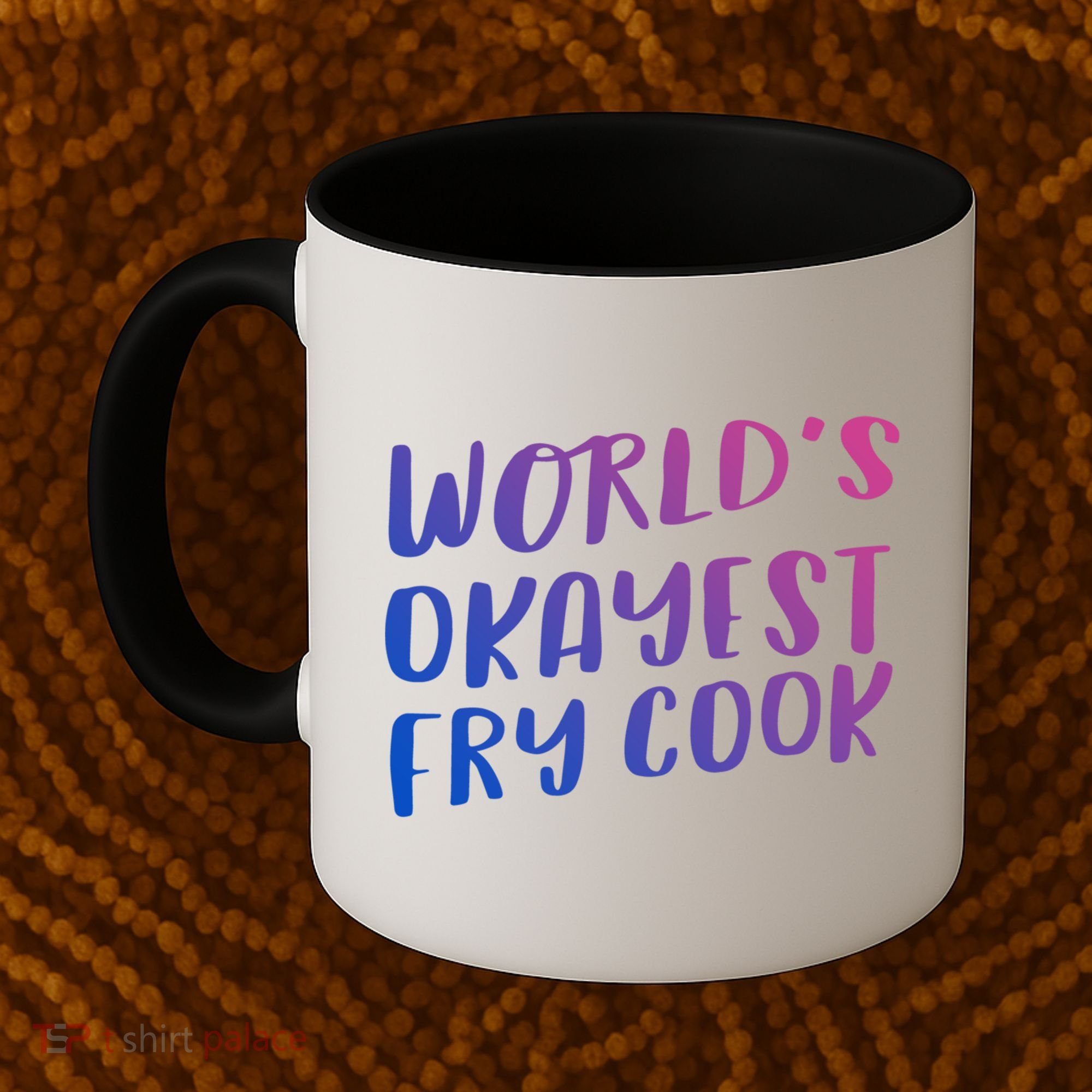Worlds Okayest Fry Cook Funny Chef Restaurant Gift Coffee Mug