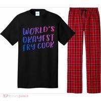 Worlds Okayest Fry Cook Funny Chef Restaurant Gift Pajama Set thumb 0