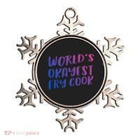 Worlds Okayest Fry Cook Funny Chef Restaurant Gift Ornament thumb 0