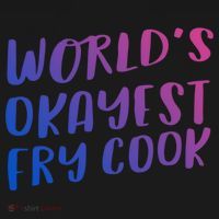 Worlds Okayest Fry Cook Funny Chef Restaurant Gift Ornament thumb 1