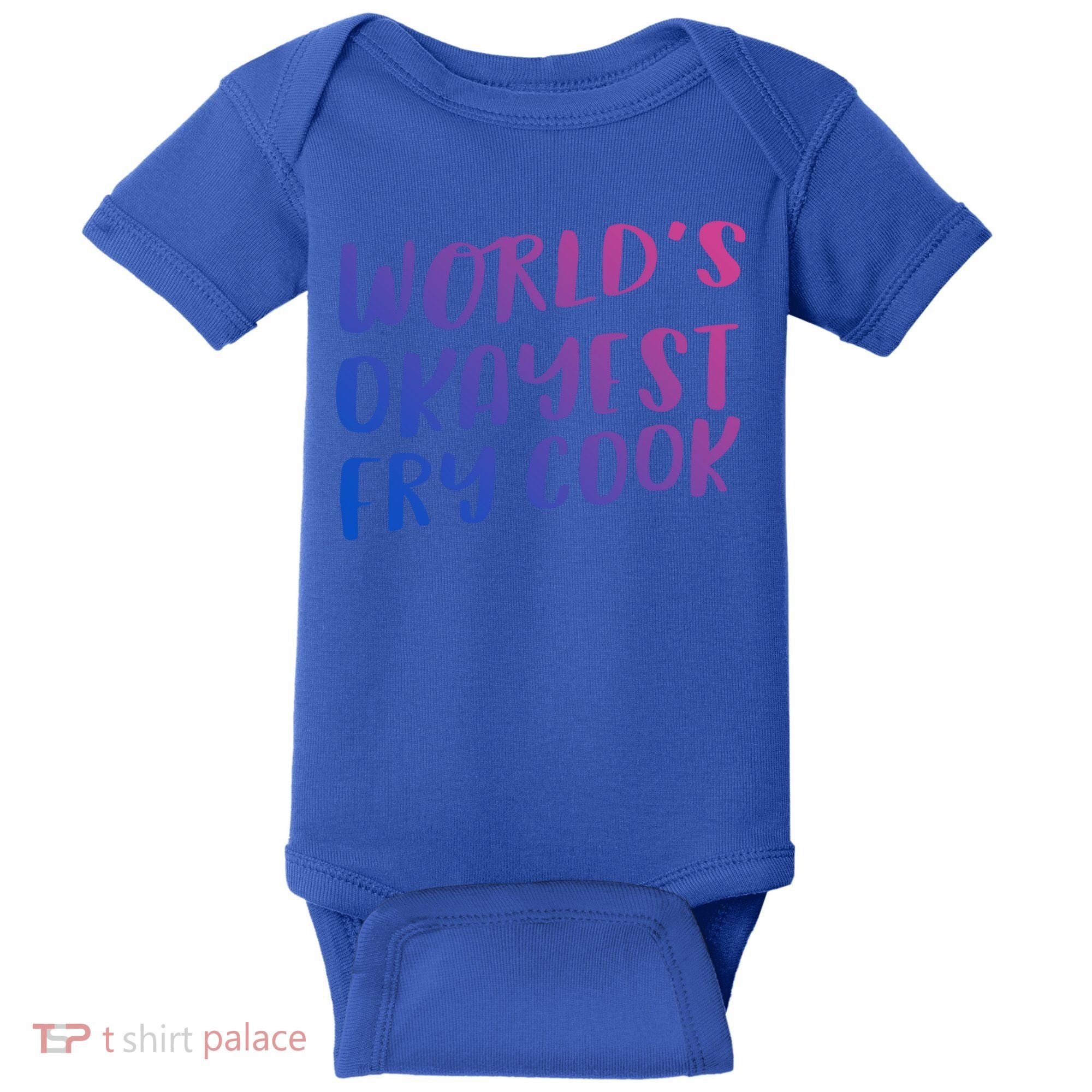 Worlds Okayest Fry Cook Funny Chef Restaurant Gift Baby Bodysuit