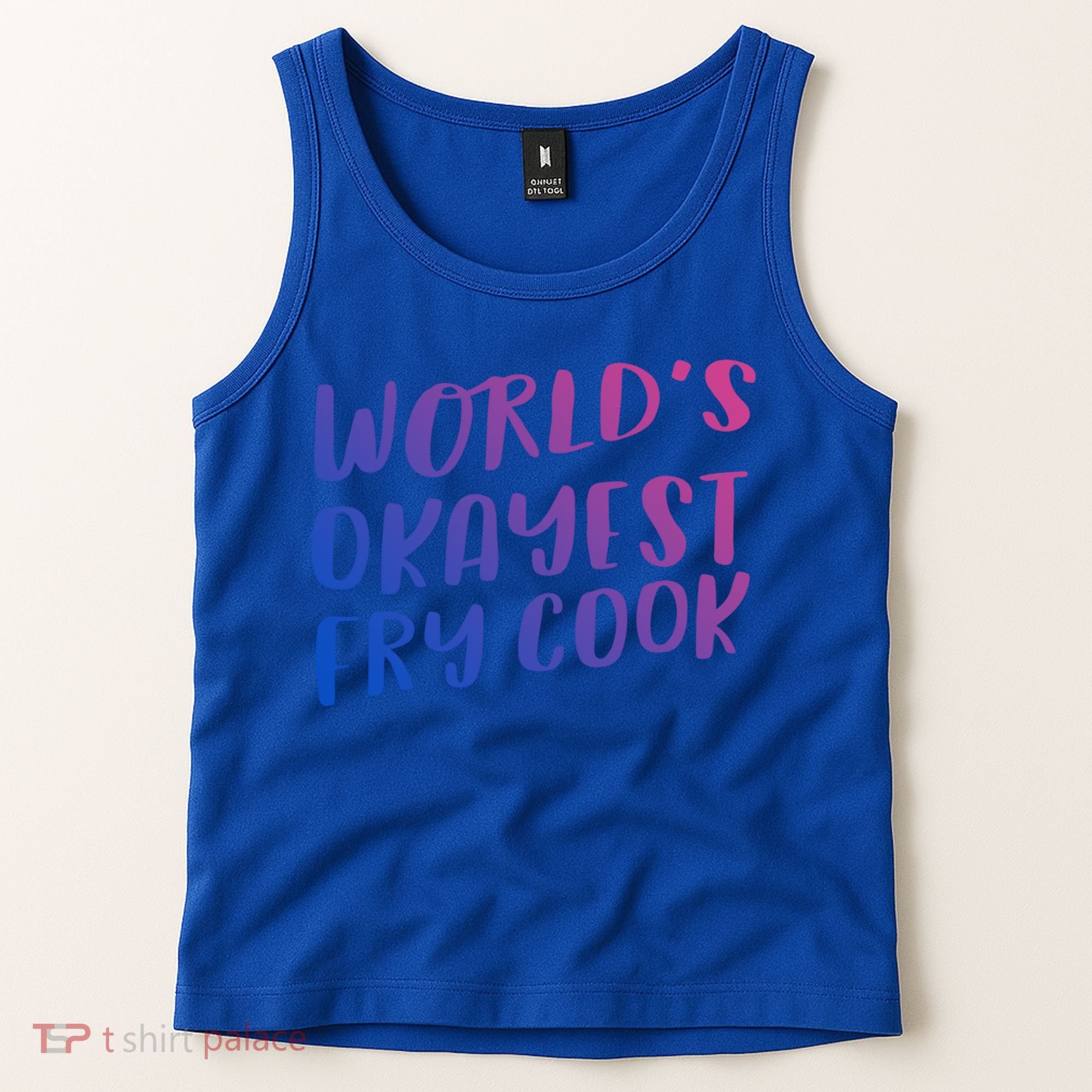 Worlds Okayest Fry Cook Funny Chef Restaurant Gift Tank Top