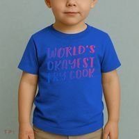 Worlds Okayest Fry Cook Funny Chef Restaurant Gift Toddler T-Shirt thumb 2