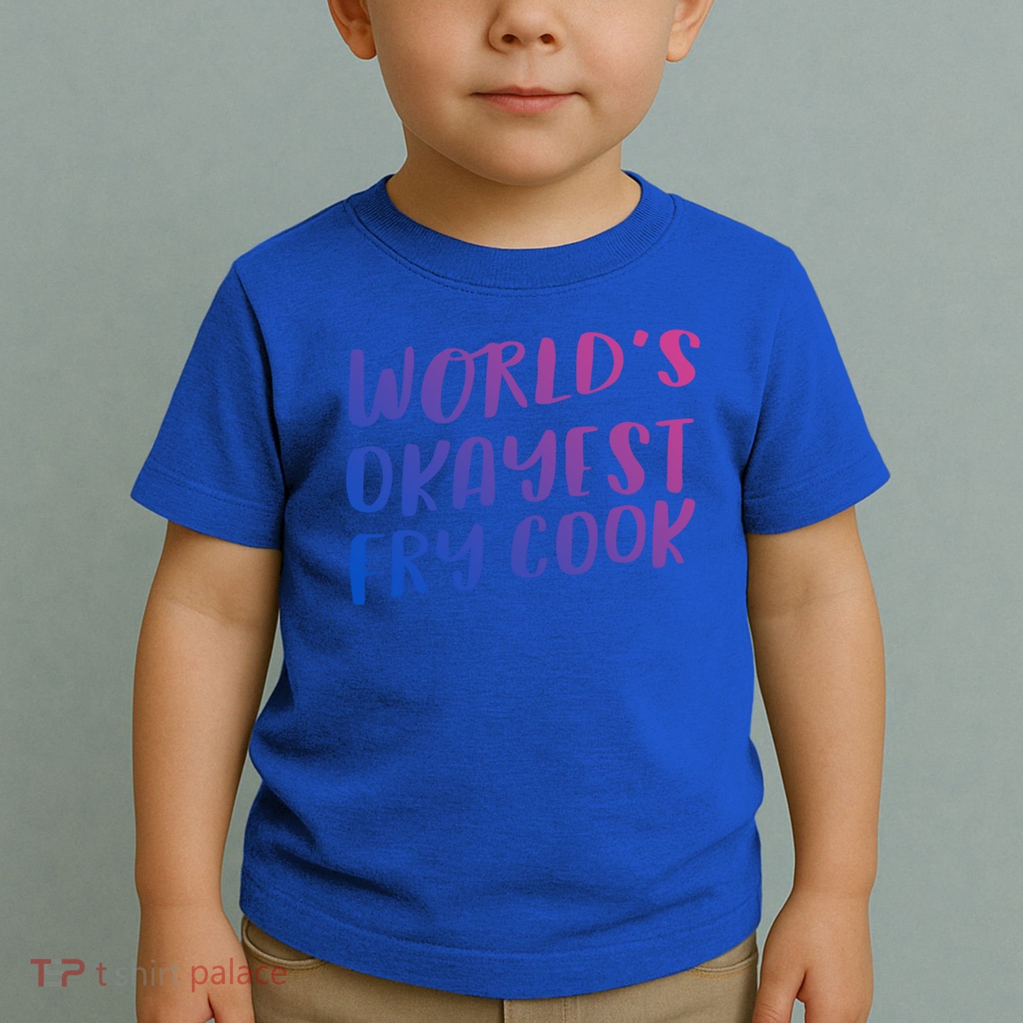 Worlds Okayest Fry Cook Funny Chef Restaurant Gift Toddler T-Shirt