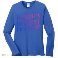 Worlds Okayest Fry Cook Funny Chef Restaurant Gift Women's Long Sleeve Shirt thumb 0