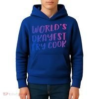 Worlds Okayest Fry Cook Funny Chef Restaurant Gift Kids Hoodie thumb 4