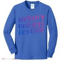Worlds Okayest Fry Cook Funny Chef Restaurant Gift Kids Long Sleeve Shirt thumb 0