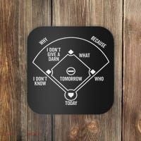 Who's On First Funny Baseball Positions Names Dark Coaster thumb 0