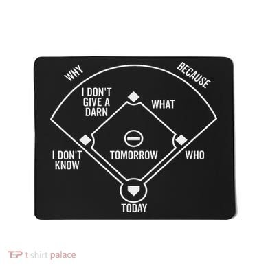 Who's On First Funny Baseball Positions Names Dark Mousepad