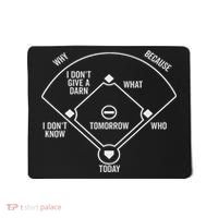 Who's On First Funny Baseball Positions Names Dark Mousepad thumb 0