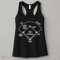 Who's On First Funny Baseball Positions Names Dark Women's Tank Top thumb 3