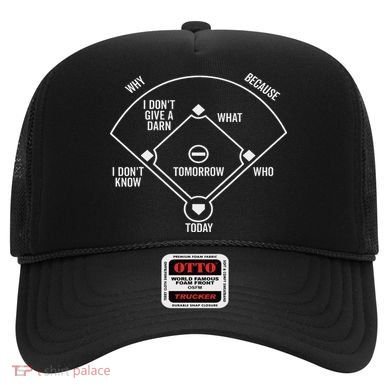 Who's On First Funny Baseball Positions Names Dark Hat