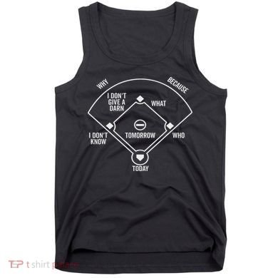 Who's On First Funny Baseball Positions Names Dark Tank Top