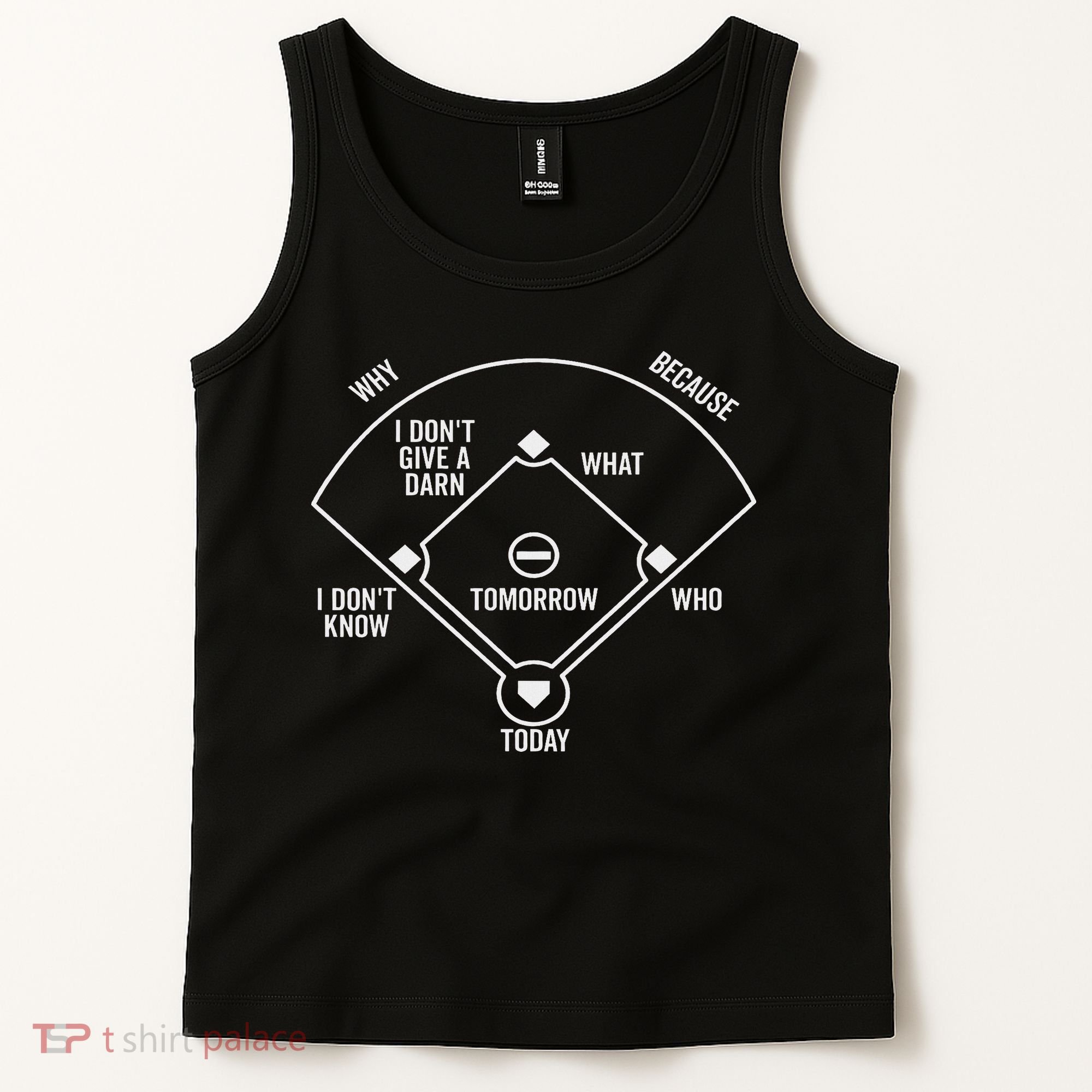 Who's On First Funny Baseball Positions Names Dark Tank Top