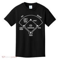 Who's On First Funny Baseball Positions Names Dark Kids T-Shirt thumb 0