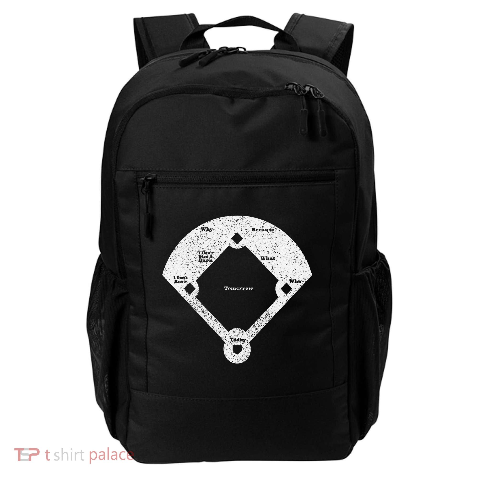 Who's On First Baseball Funny Baseball Mom Backpack