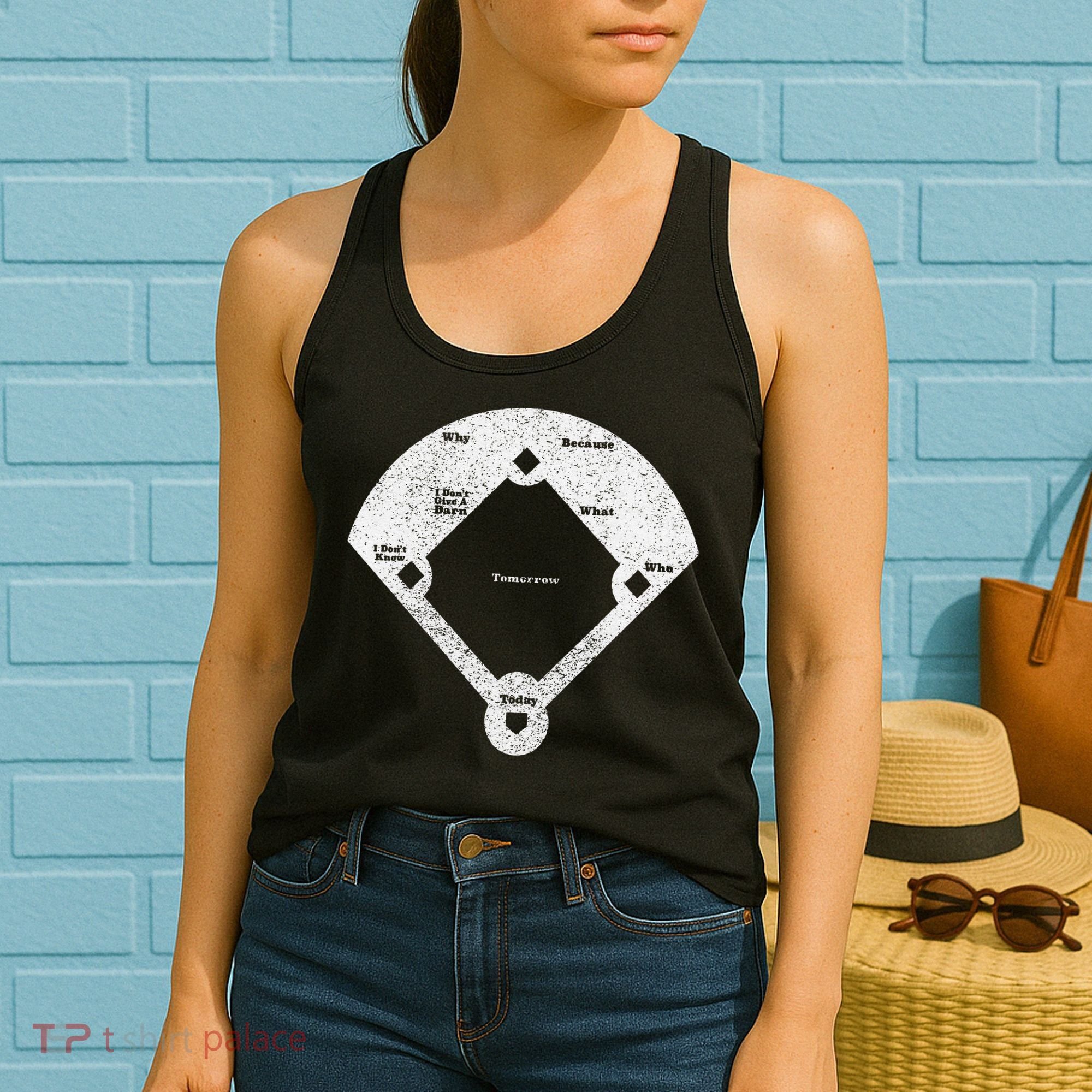 Who's On First Baseball Funny Baseball Mom Women's Tank Top