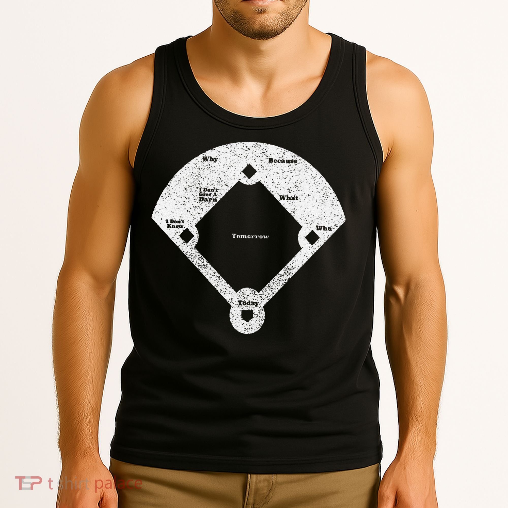 Who's On First Baseball Funny Baseball Mom Tank Top