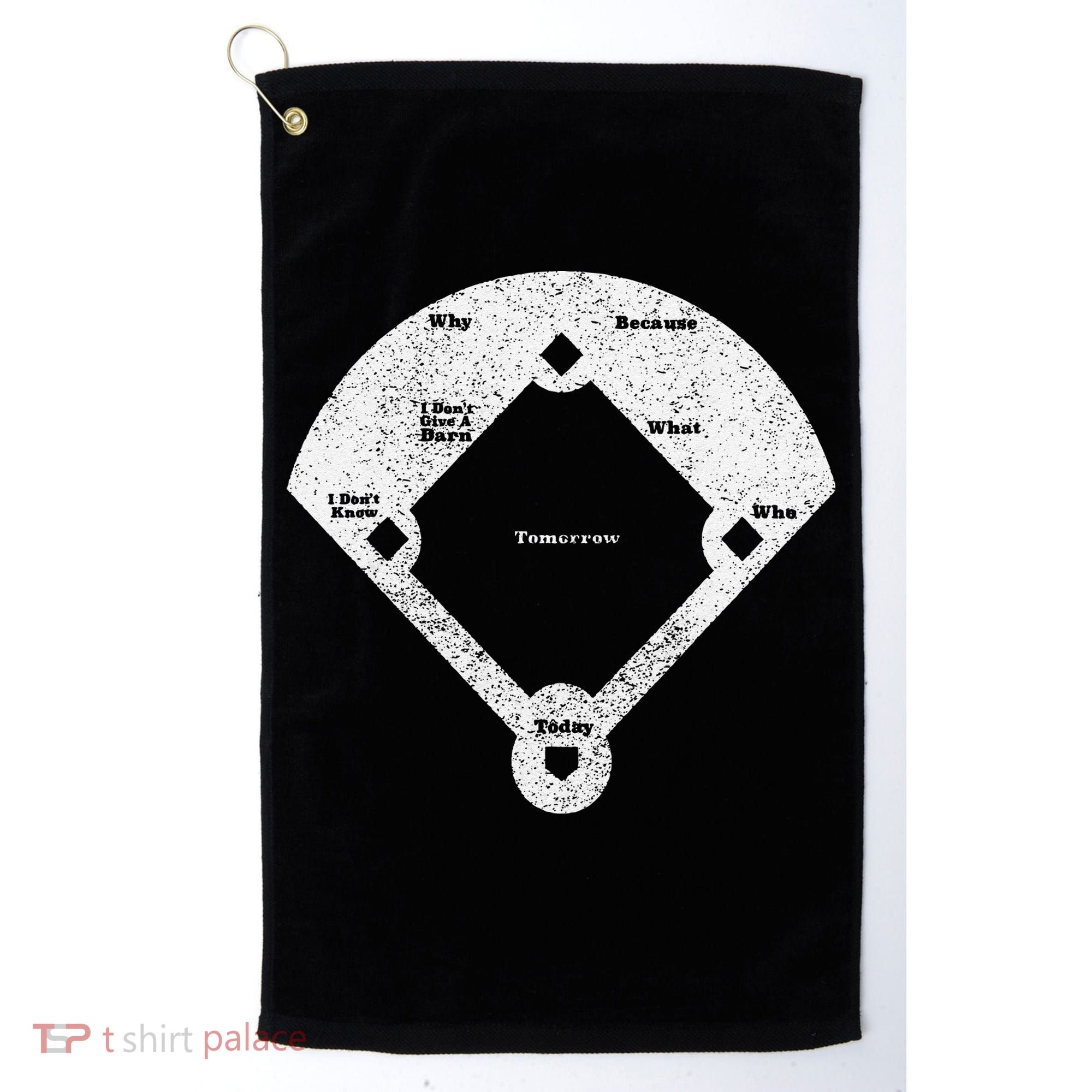 Who's On First Baseball Funny Baseball Mom Golf Towel